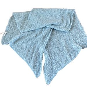 Anthropologie Nubby Light Blue Wrap Scarf - Bias Cut‎ Ends.